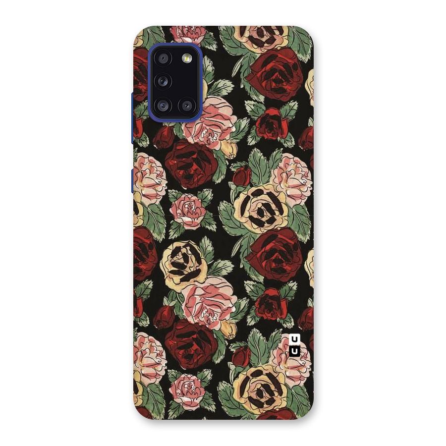 Dark Pastel Flowers Back Case for Galaxy A31