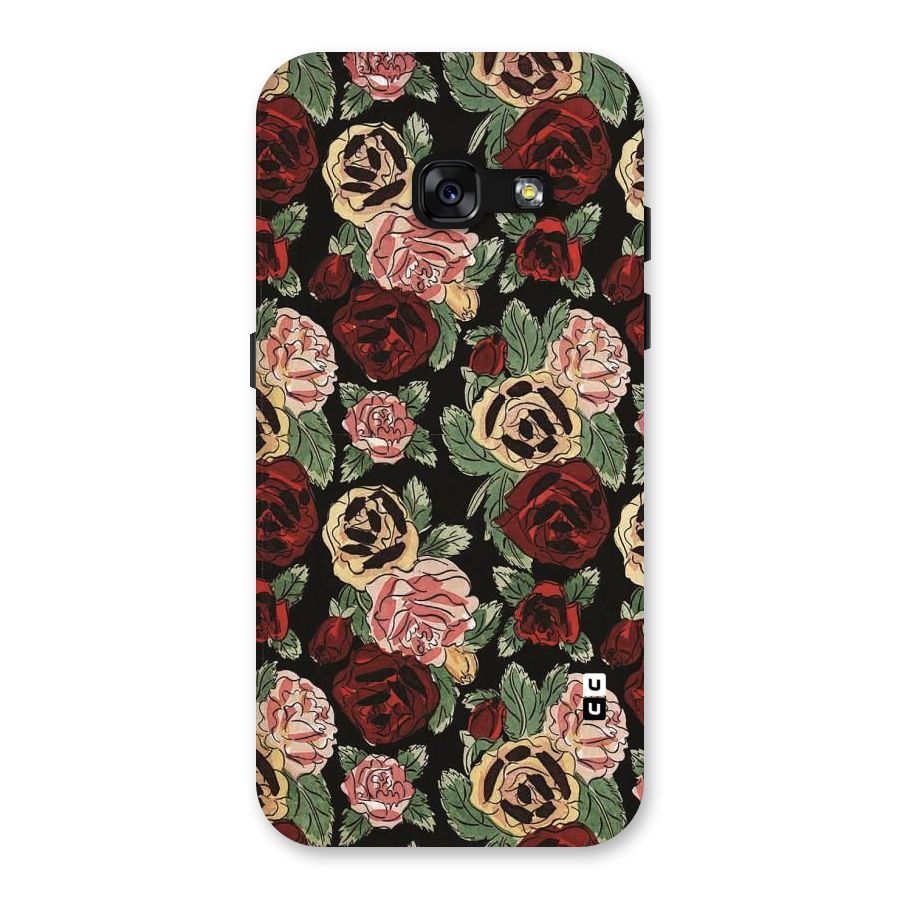 Dark Pastel Flowers Back Case for Galaxy A3 (2017)