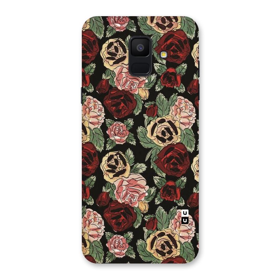 Dark Pastel Flowers Back Case for Galaxy A6 (2018)