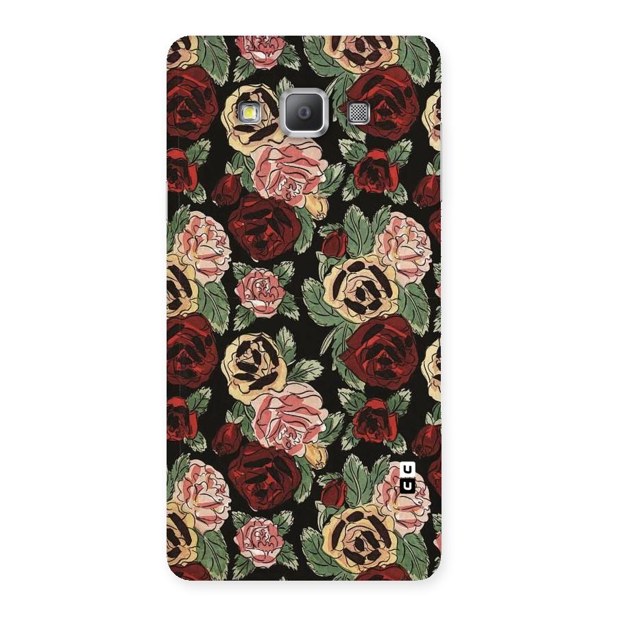 Dark Pastel Flowers Back Case for Galaxy A7
