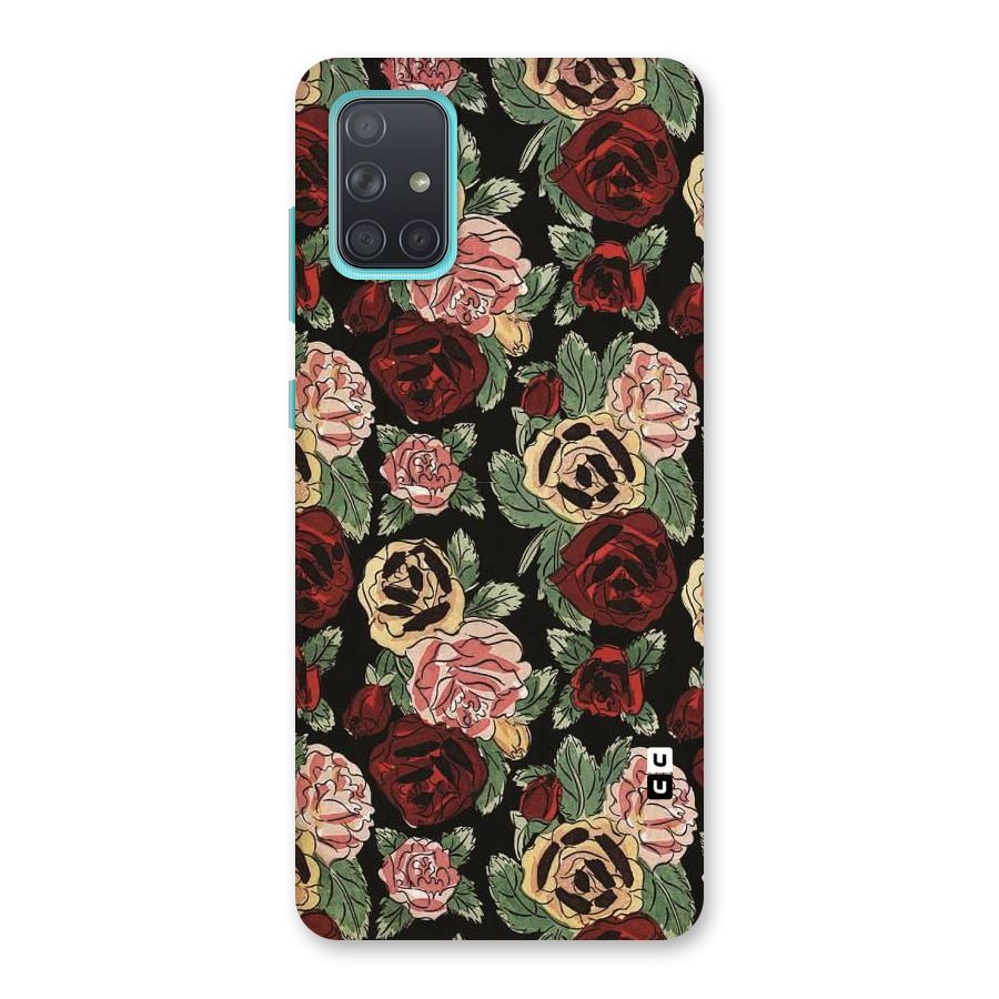 Dark Pastel Flowers Back Case for Galaxy A71
