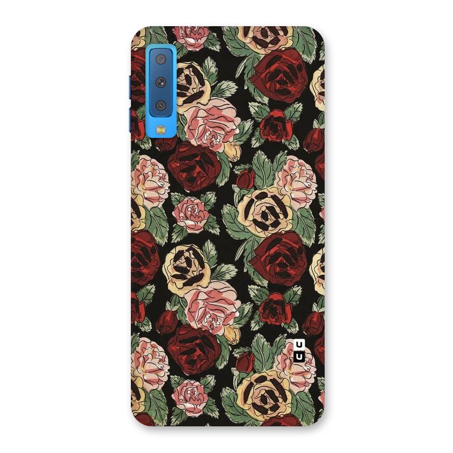 Dark Pastel Flowers Back Case for Galaxy A7 (2018)
