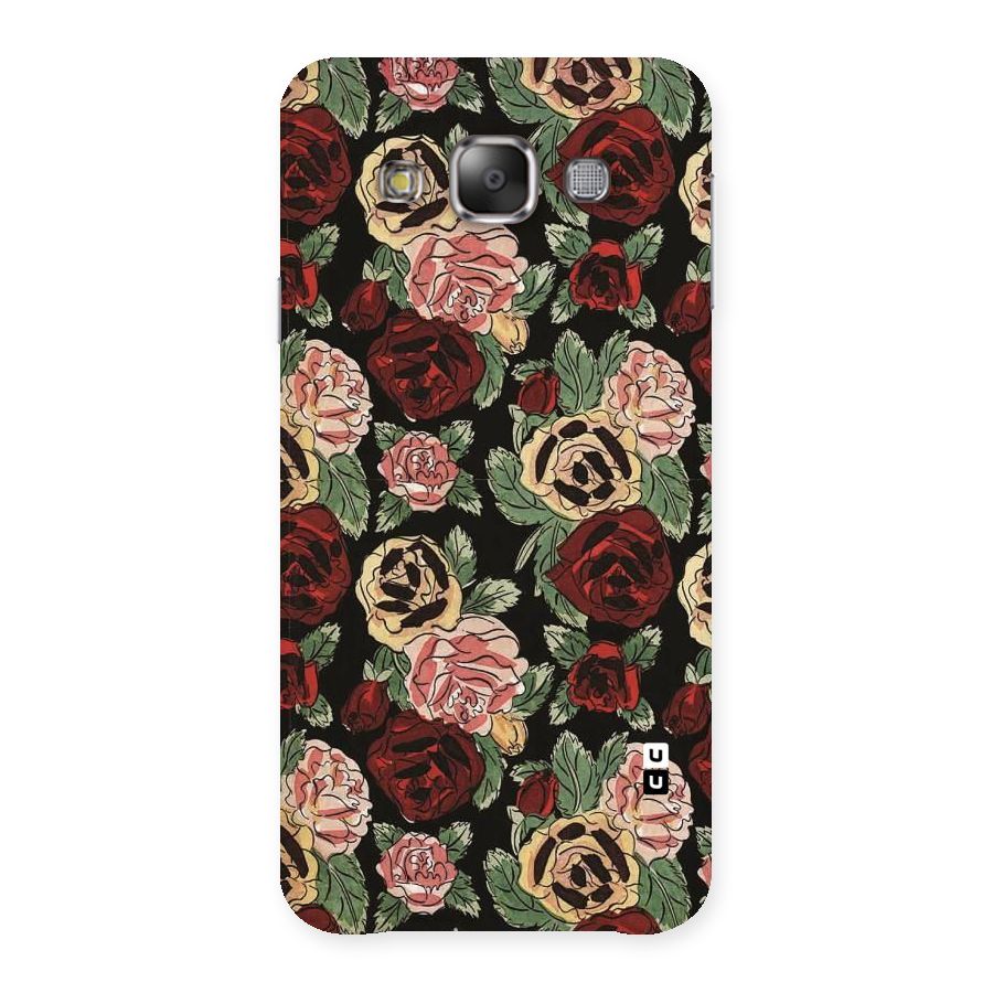 Dark Pastel Flowers Back Case for Galaxy E7