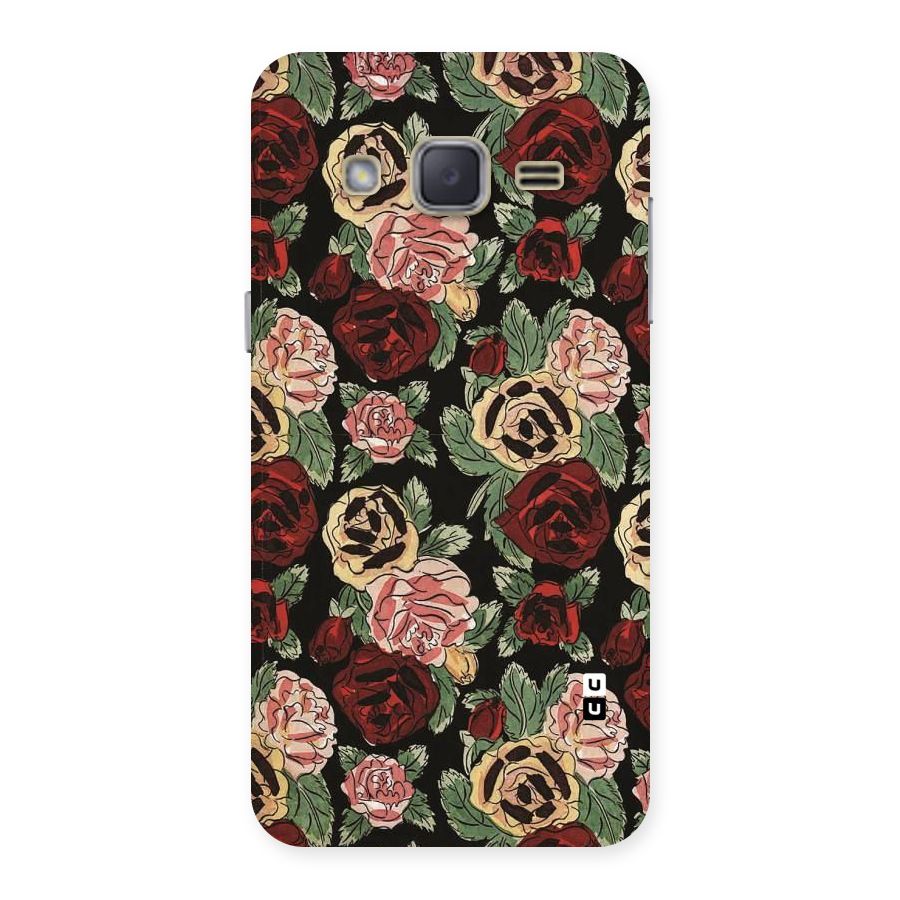 Dark Pastel Flowers Back Case for Galaxy J2