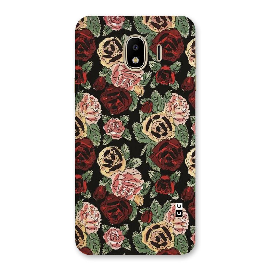 Dark Pastel Flowers Back Case for Galaxy J4