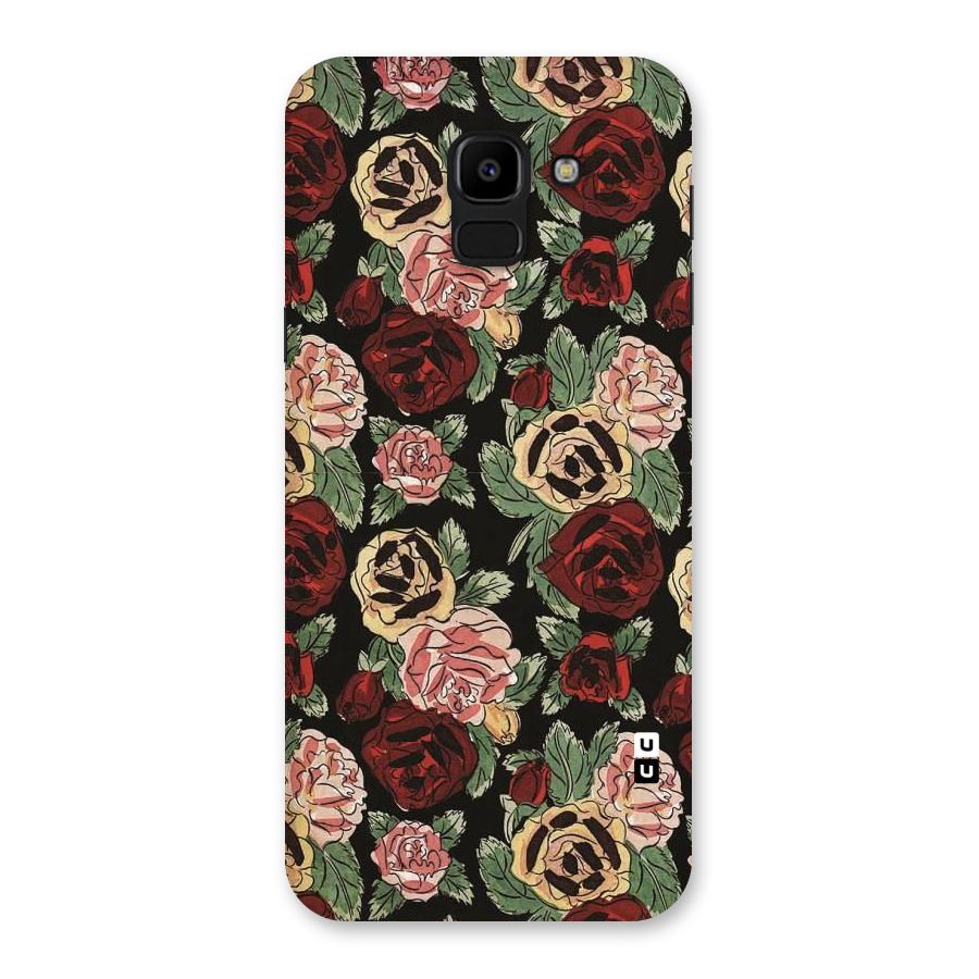 Dark Pastel Flowers Back Case for Galaxy J6