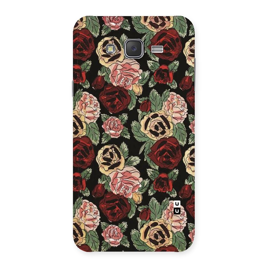 Dark Pastel Flowers Back Case for Galaxy J7