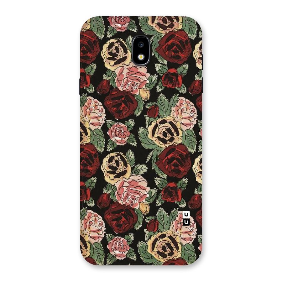 Dark Pastel Flowers Back Case for Galaxy J7 Pro