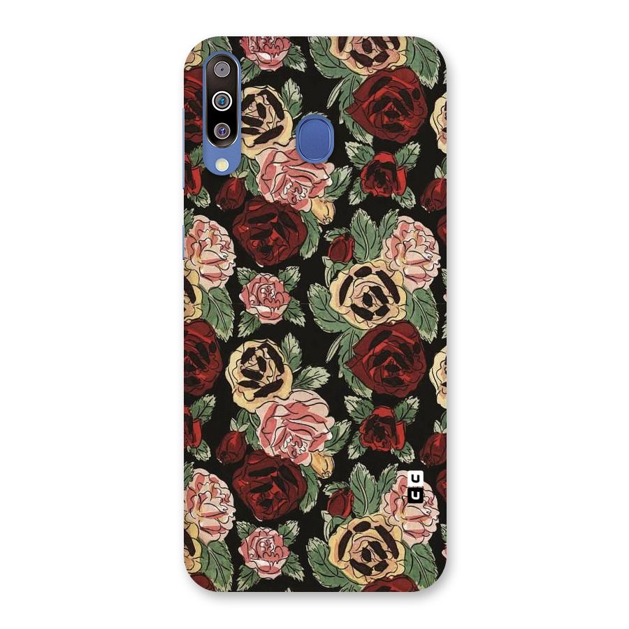 Dark Pastel Flowers Back Case for Galaxy M30