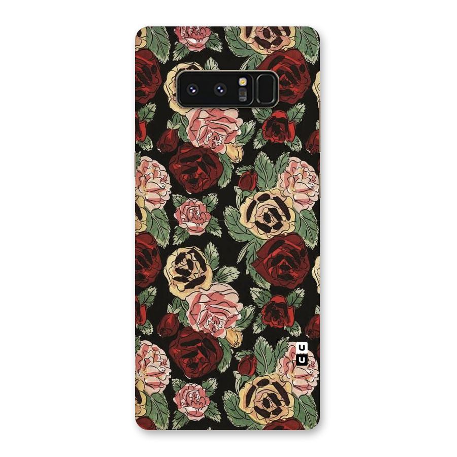 Dark Pastel Flowers Back Case for Galaxy Note 8