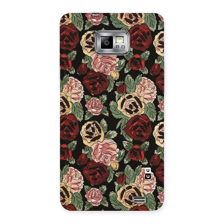 Dark Pastel Flowers Back Case for Galaxy S2