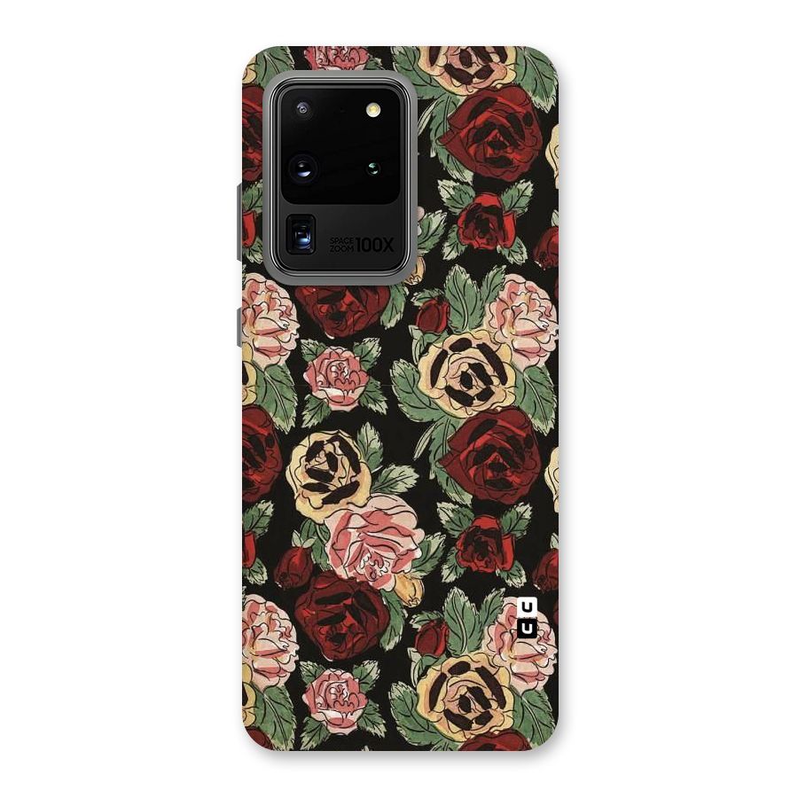Dark Pastel Flowers Back Case for Galaxy S20 Ultra