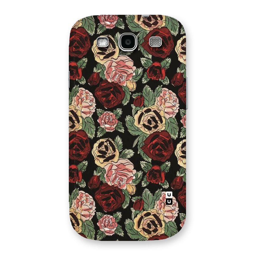 Dark Pastel Flowers Back Case for Galaxy S3