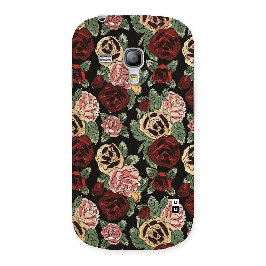 Dark Pastel Flowers Back Case for Galaxy S3 Mini