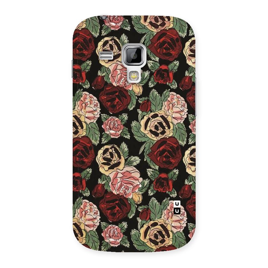 Dark Pastel Flowers Back Case for Galaxy S Duos