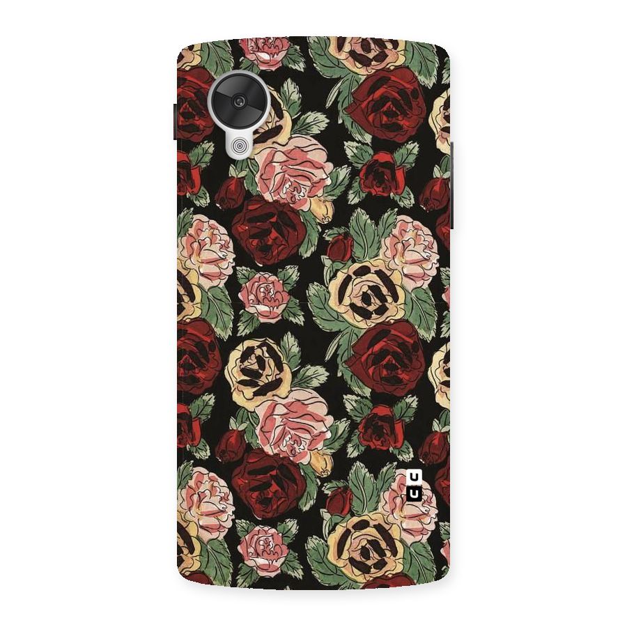 Dark Pastel Flowers Back Case for Google Nexsus 5
