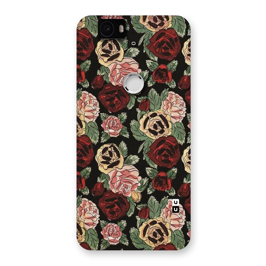 Dark Pastel Flowers Back Case for Google Nexus-6P
