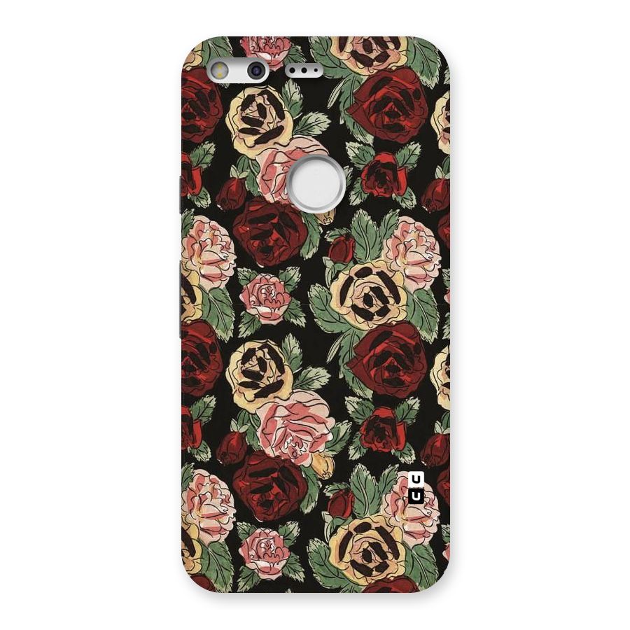 Dark Pastel Flowers Back Case for Google Pixel