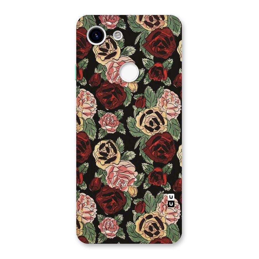 Dark Pastel Flowers Back Case for Google Pixel 3