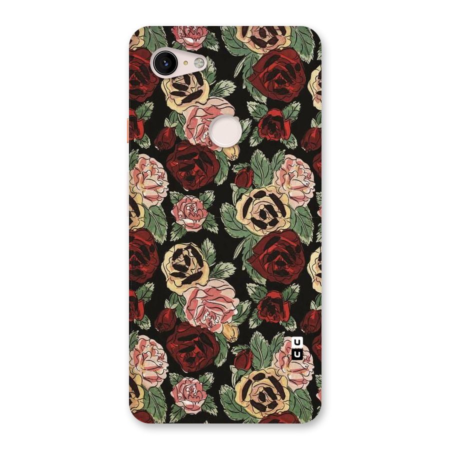Dark Pastel Flowers Back Case for Google Pixel 3 XL
