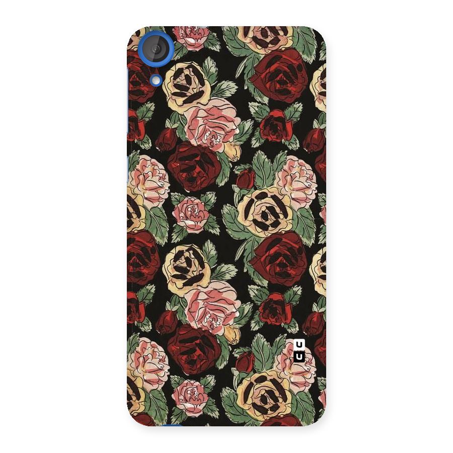 Dark Pastel Flowers Back Case for HTC Desire 820