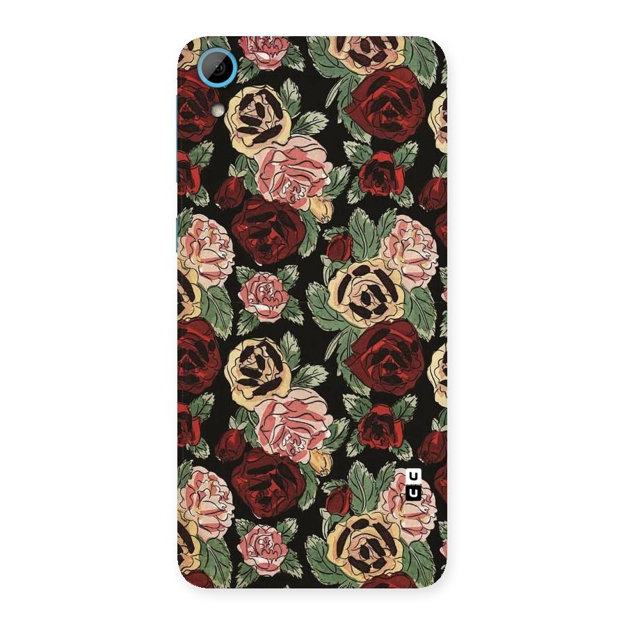 Dark Pastel Flowers Back Case for HTC Desire 826