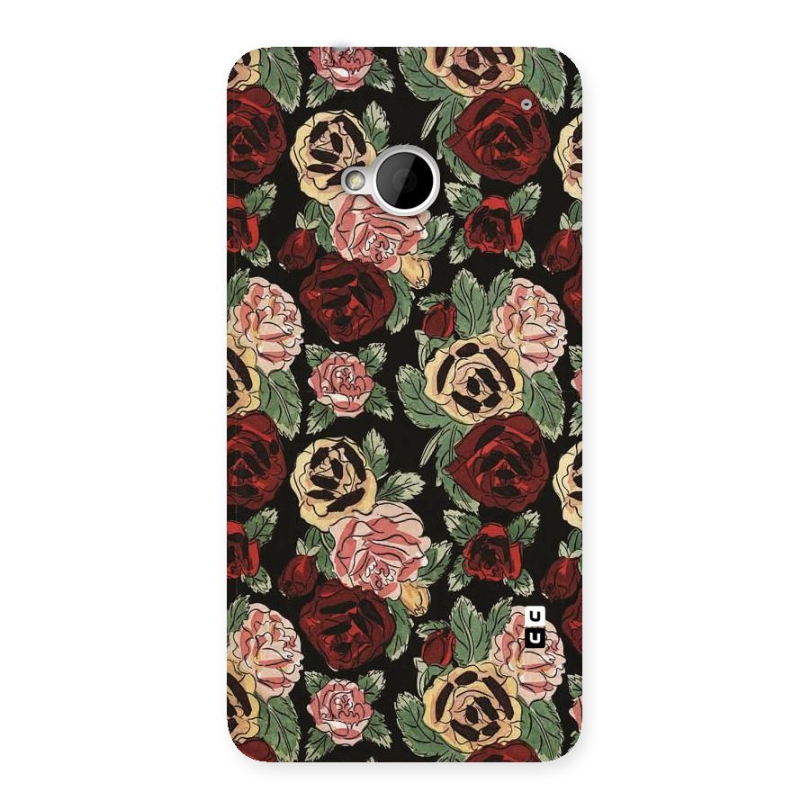 Dark Pastel Flowers Back Case for HTC One M7