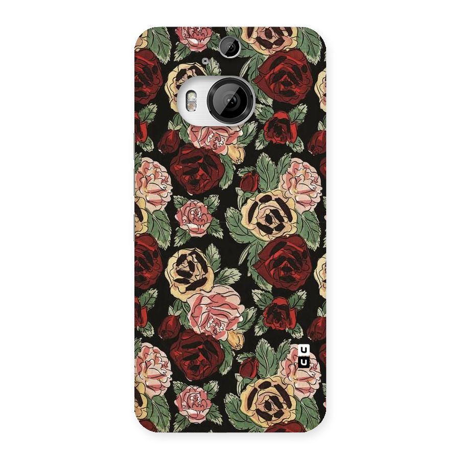 Dark Pastel Flowers Back Case for HTC One M9 Plus