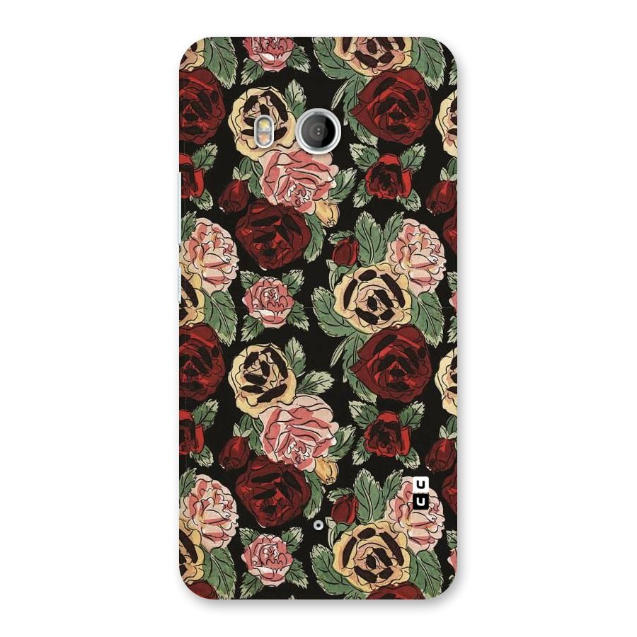 Dark Pastel Flowers Back Case for HTC U11