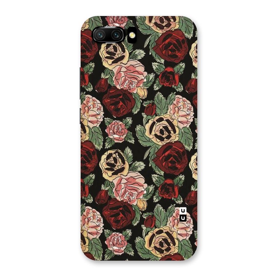 Dark Pastel Flowers Back Case for Honor 10