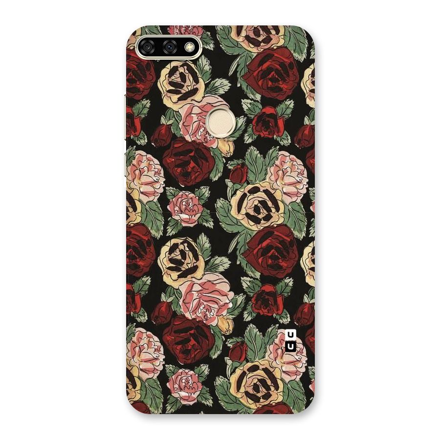 Dark Pastel Flowers Back Case for Honor 7A