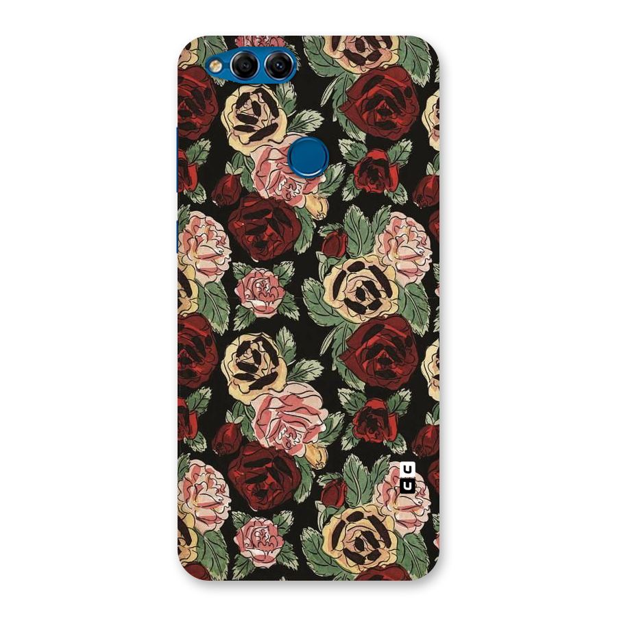 Dark Pastel Flowers Back Case for Honor 7X