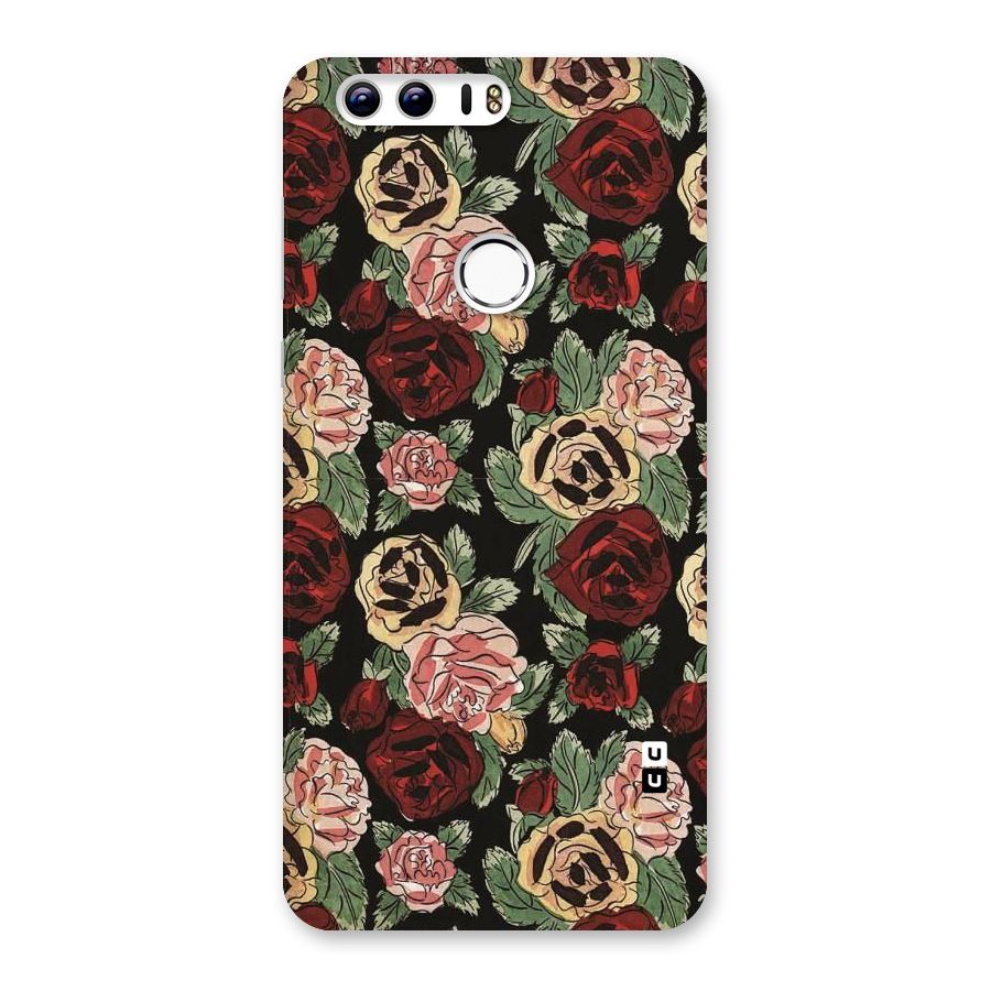 Dark Pastel Flowers Back Case for Honor 8