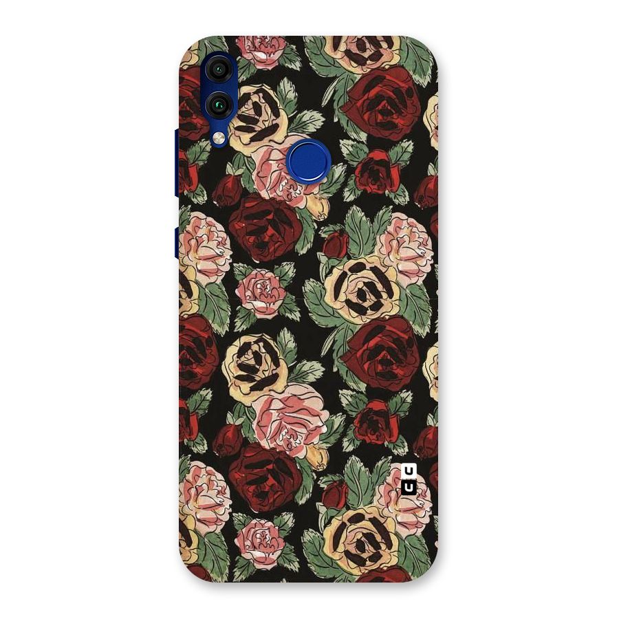 Dark Pastel Flowers Back Case for Honor 8C