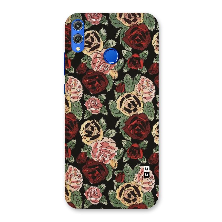Dark Pastel Flowers Back Case for Honor 8X