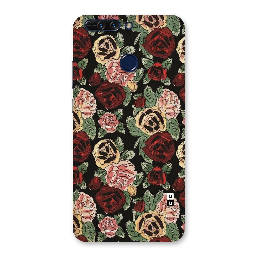 Dark Pastel Flowers Back Case for Honor 8 Pro