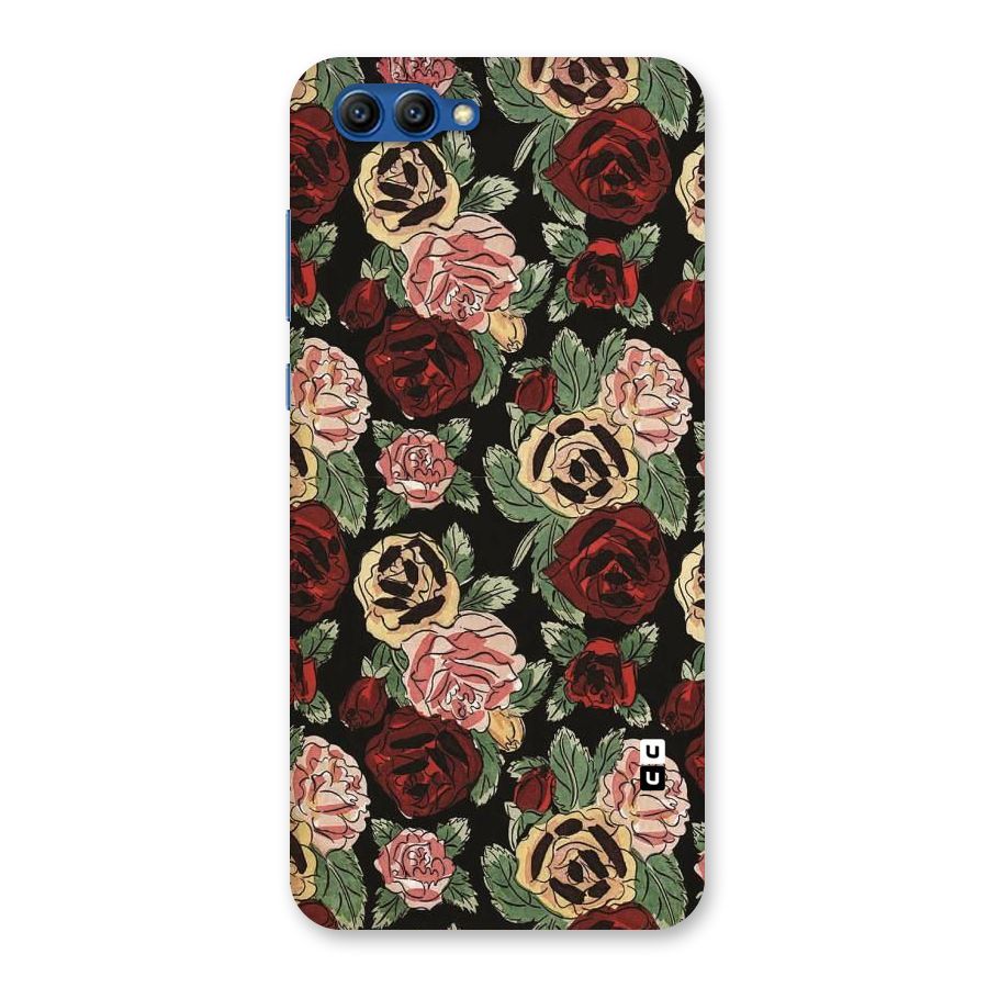 Dark Pastel Flowers Back Case for Honor View 10
