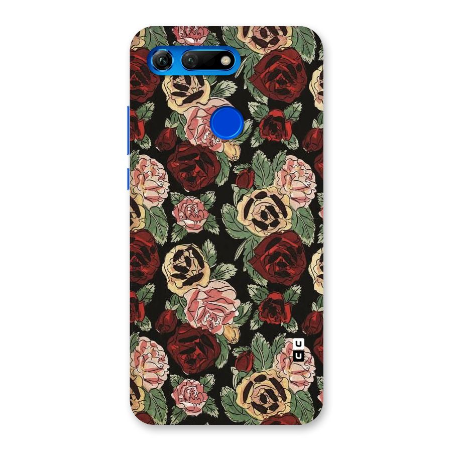 Dark Pastel Flowers Back Case for Honor View 20