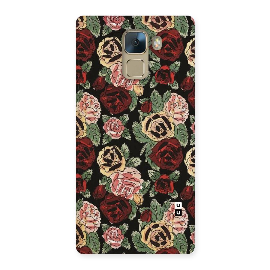 Dark Pastel Flowers Back Case for Huawei Honor 7