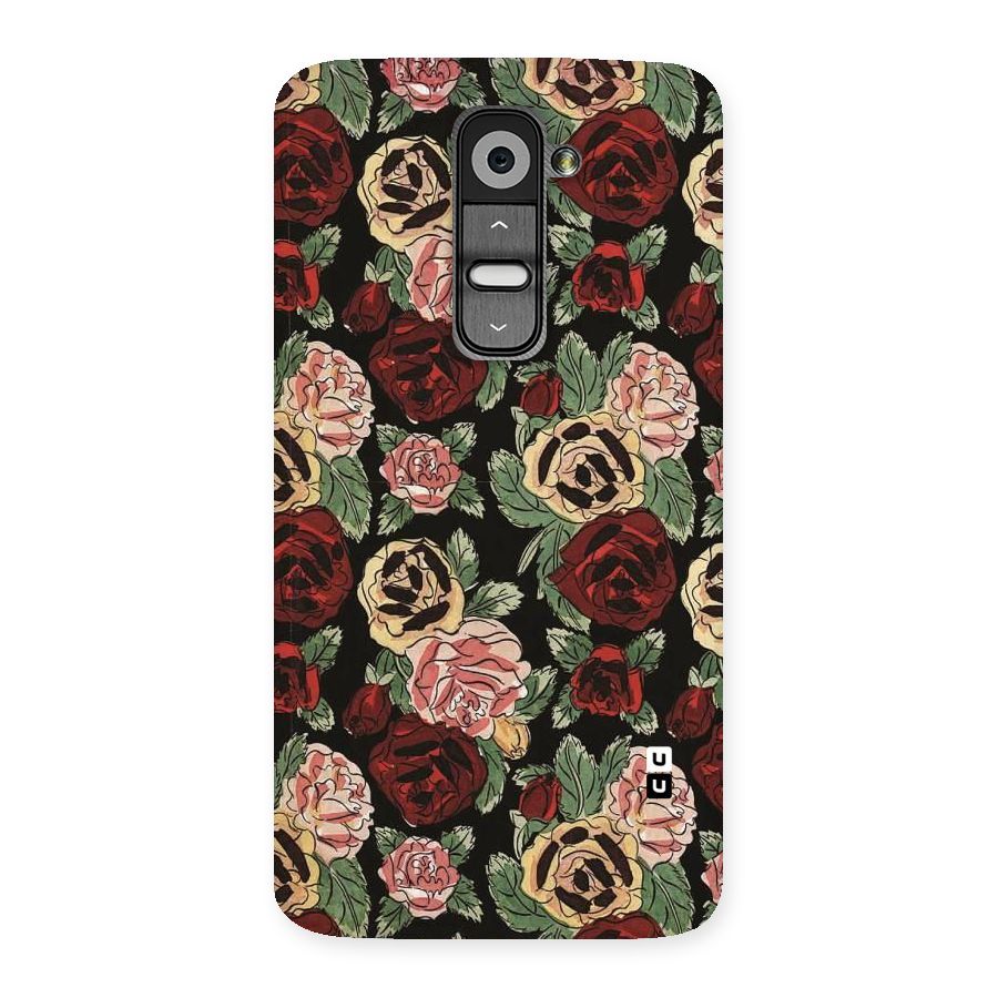 Dark Pastel Flowers Back Case for LG G2