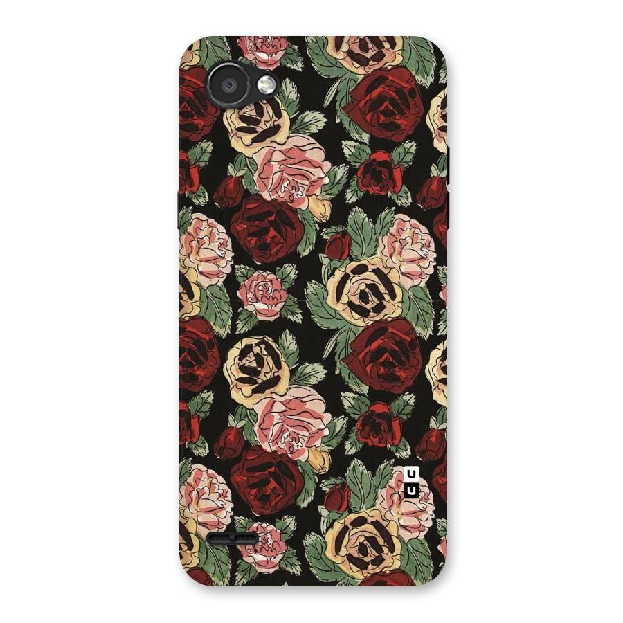 Dark Pastel Flowers Back Case for LG Q6
