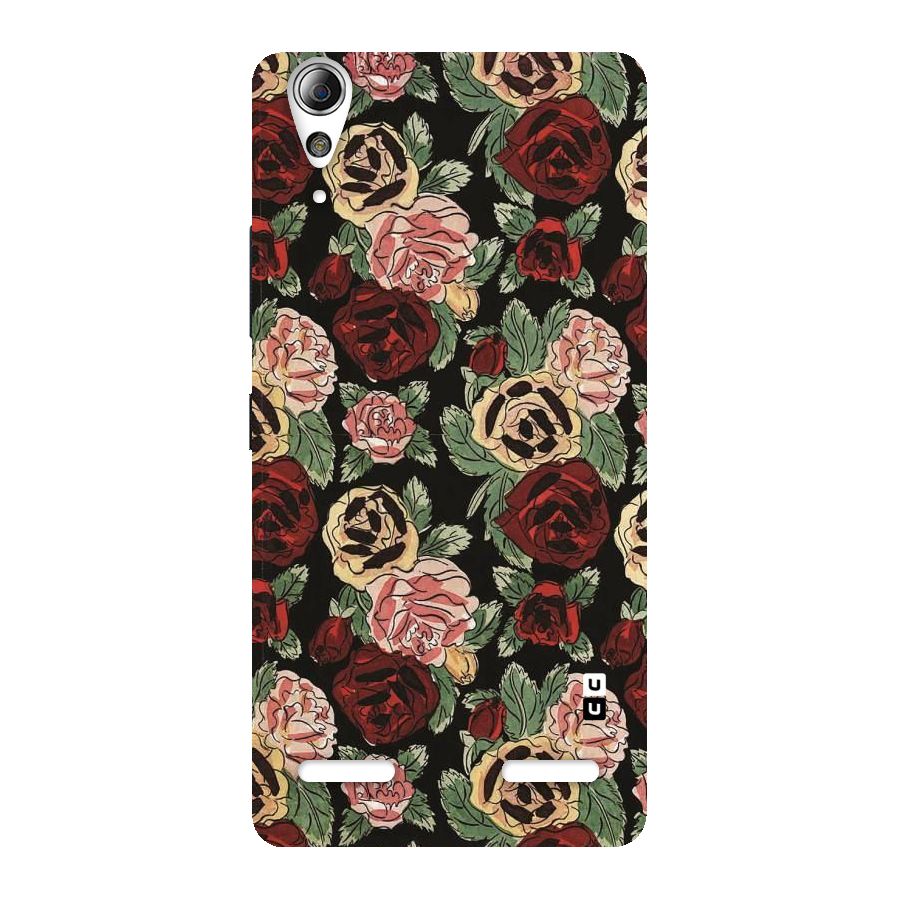 Dark Pastel Flowers Back Case for Lenovo A6000
