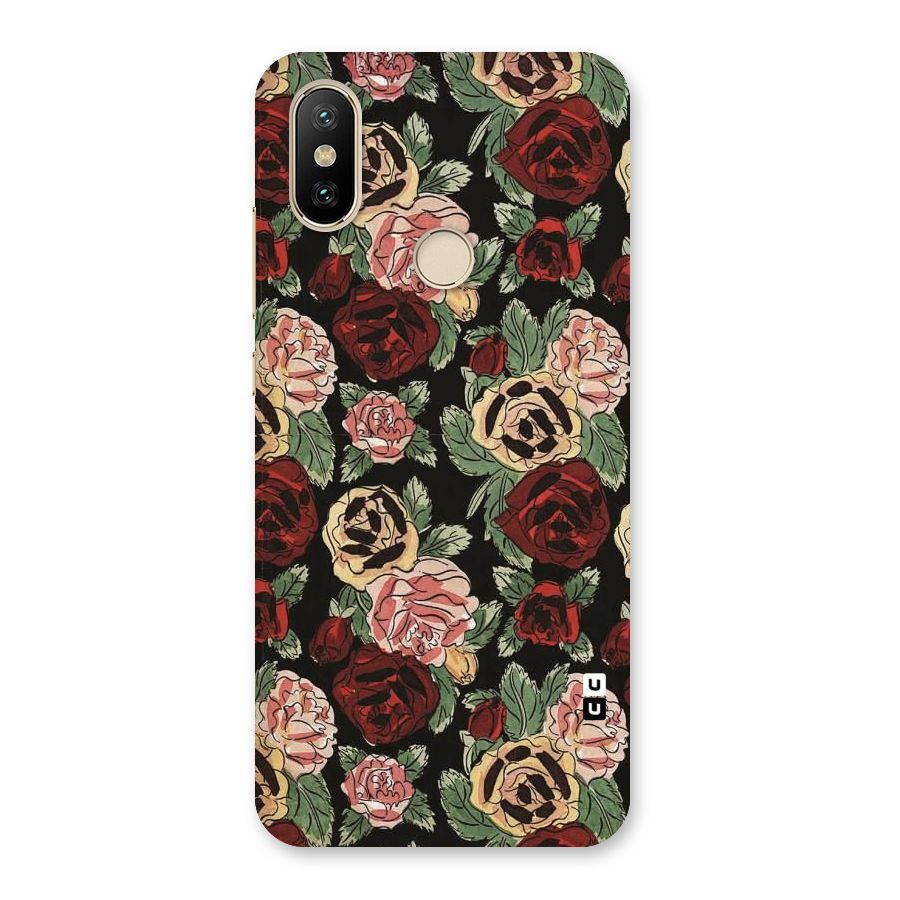 Dark Pastel Flowers Back Case for Mi A2
