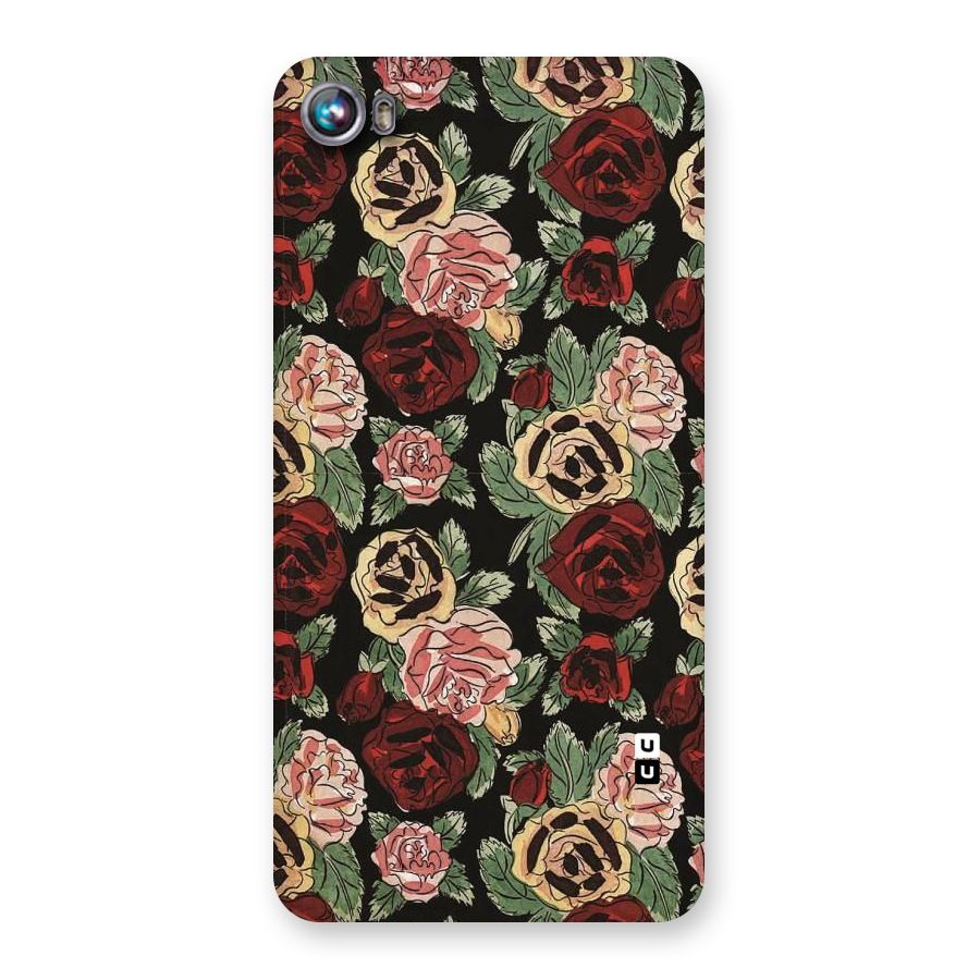 Dark Pastel Flowers Back Case for Micromax Canvas Fire 4 A107