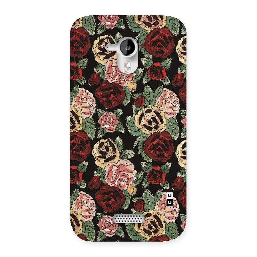 Dark Pastel Flowers Back Case for Micromax Canvas HD A116