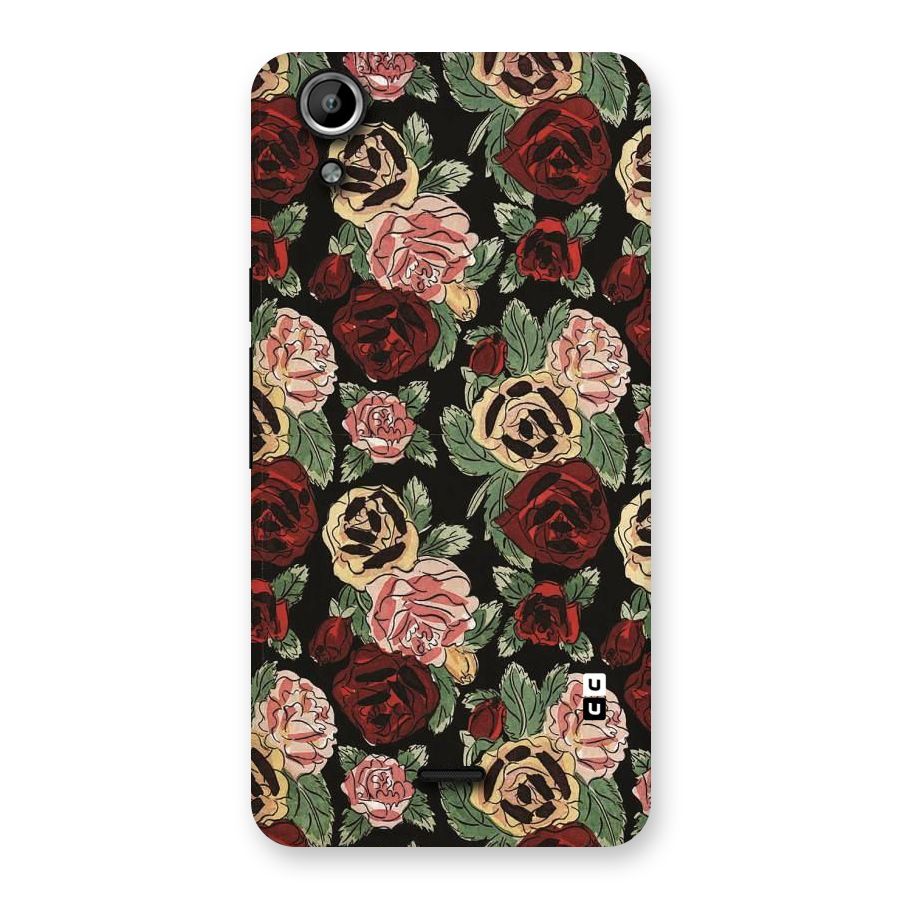 Dark Pastel Flowers Back Case for Micromax Canvas Selfie Lens Q345