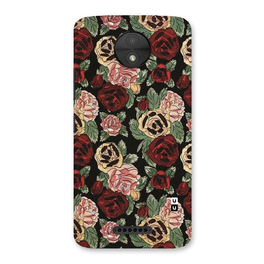 Dark Pastel Flowers Back Case for Moto C