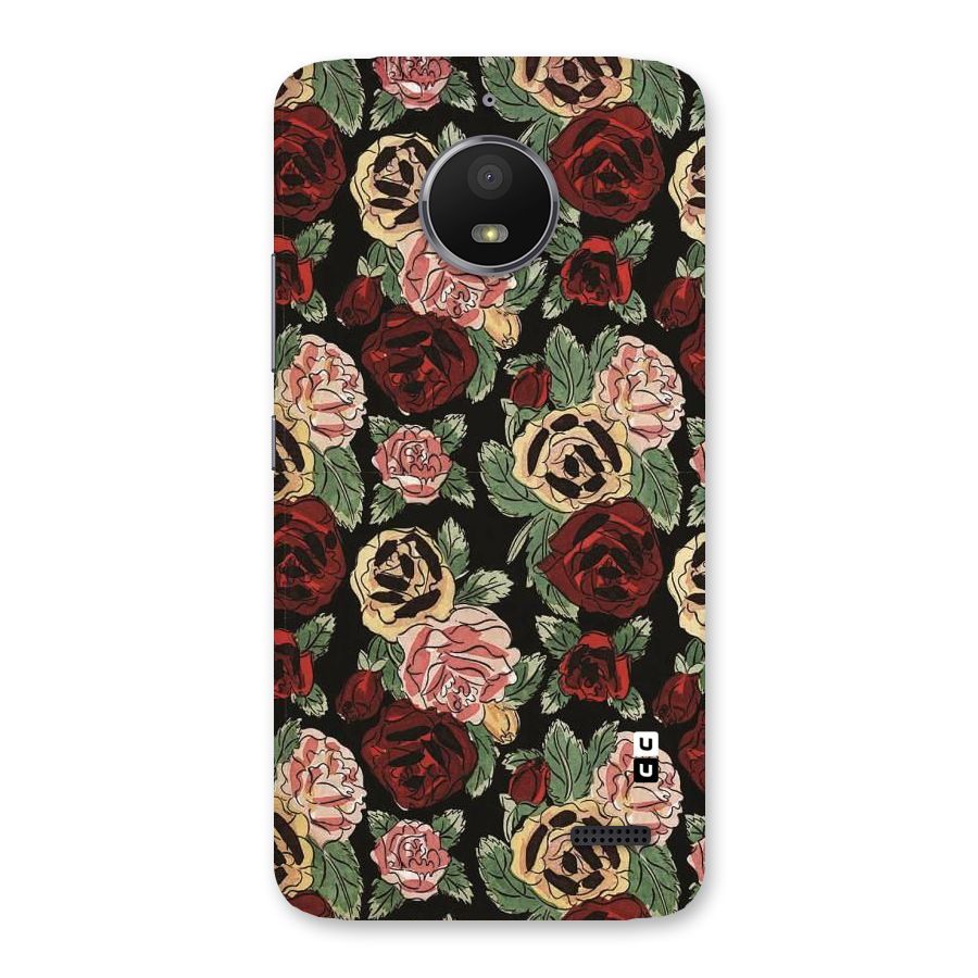 Dark Pastel Flowers Back Case for Moto E4