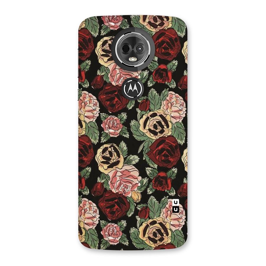 Dark Pastel Flowers Back Case for Moto E5 Plus