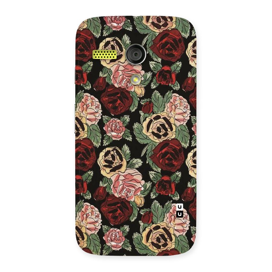 Dark Pastel Flowers Back Case for Moto G